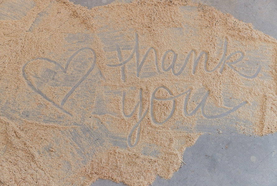 thank-you-written-in-sawdust