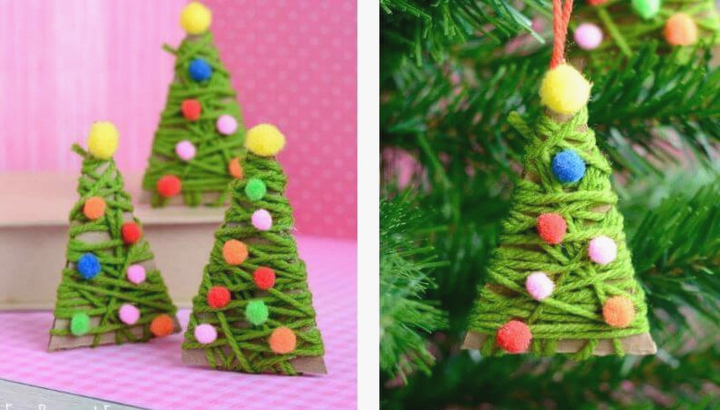 Beautiful Thread Christmas Tree Craft For kids
