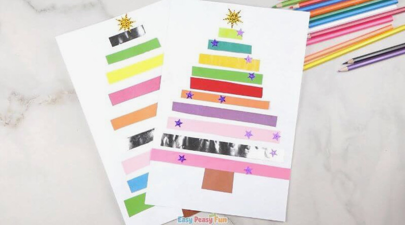 Simple Christmas Tree Paper Craft for Kids Easy