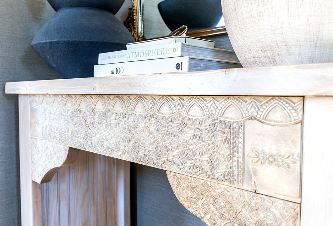 Gorgeous DIY carved console table