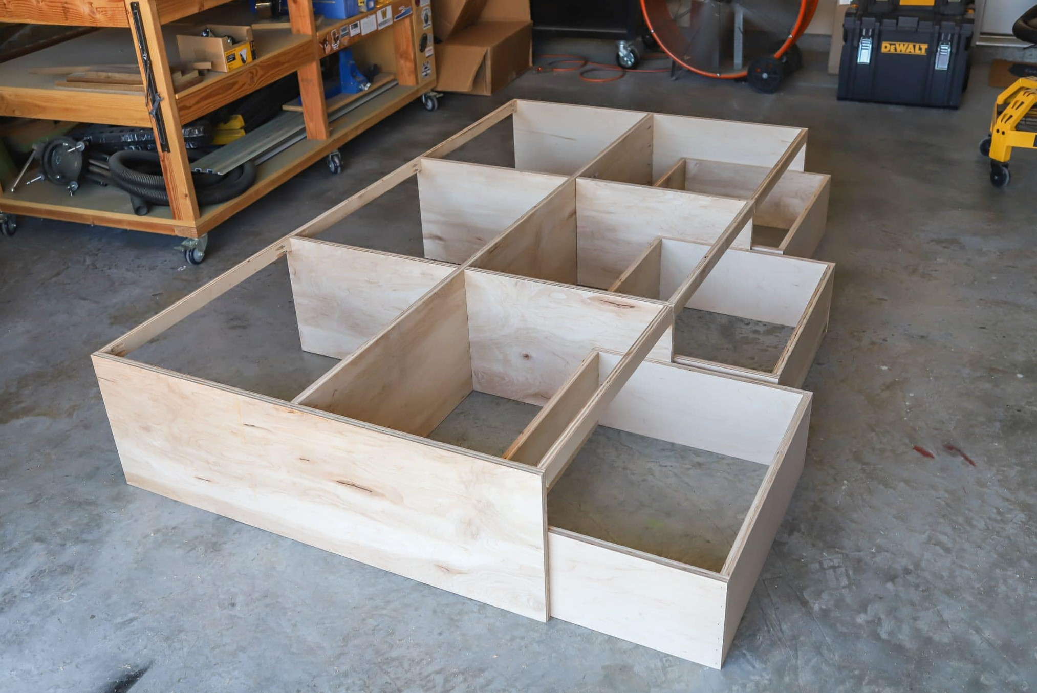 DIY Kids Bed with Drawers