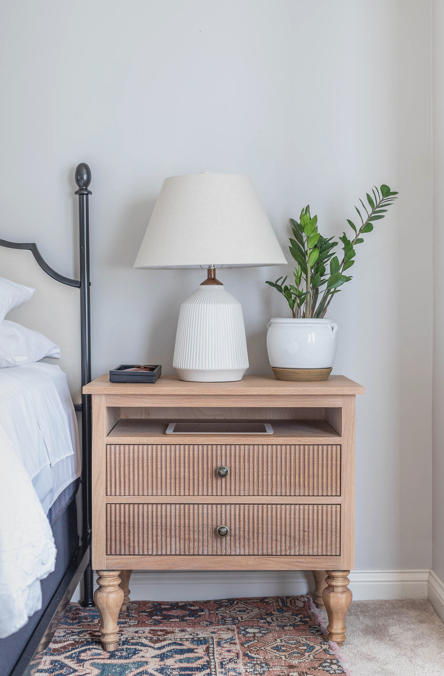 Beautiful Gustavian style nightstands built from scratch! DIY project tutorial and plans by Jen Woodhouse