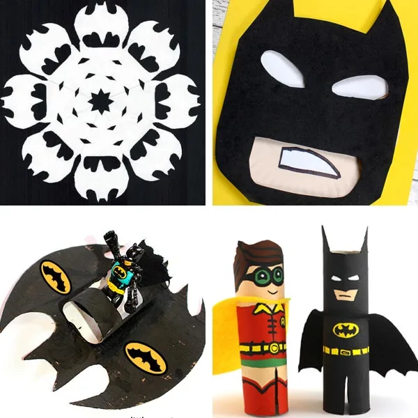 Batman snowflake, paper plate Batman, Batmobile craft and Batman and Robin craft for kids