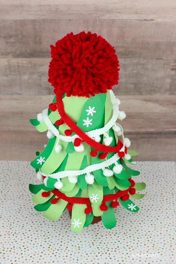 Handprint Christmas tree project for preschool children, kindergarteners and older kids