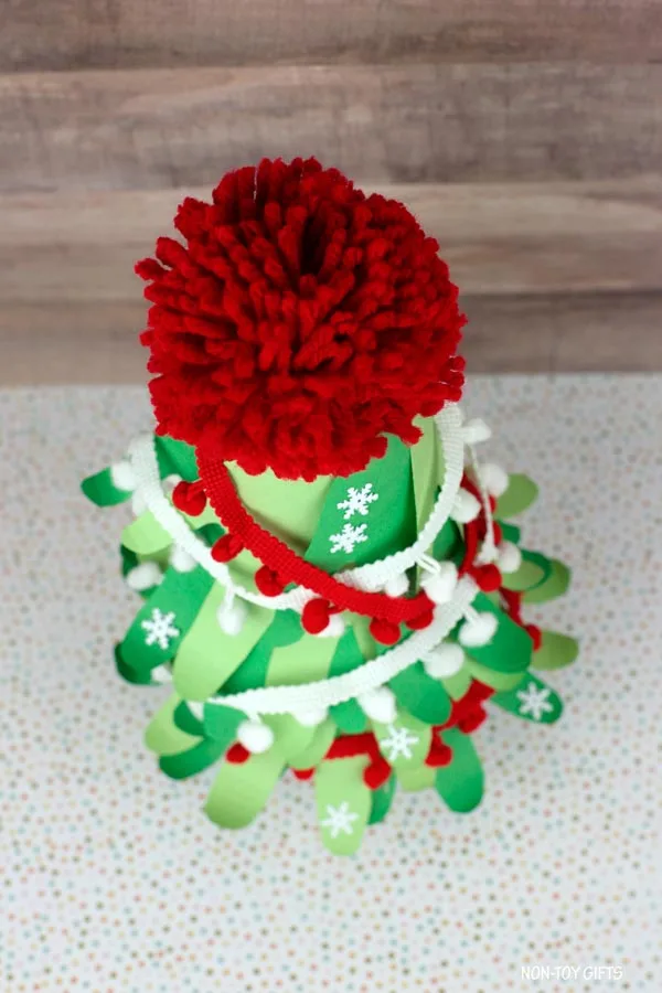 Handprint Christmas tree project for a classroom or family and a handmade holiday decoration
