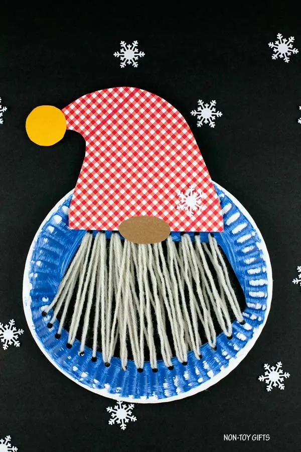 Paper plate gnome craft for preschoolers