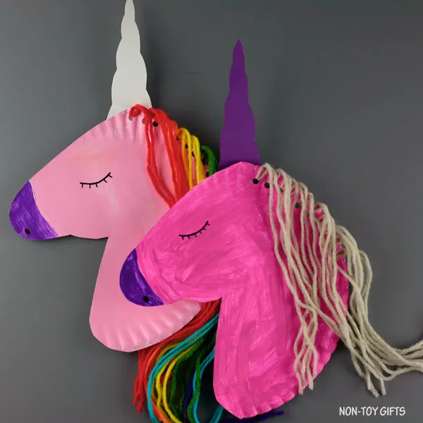 Paper plate unicorn craft for preschoolers