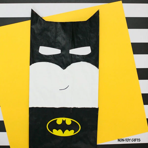 Batman paper bag craft for children
