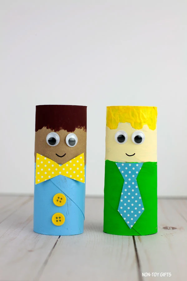 Paper roll dad and grandpa craft