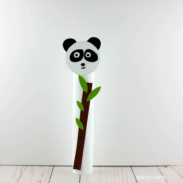 panda with bamboo shoot