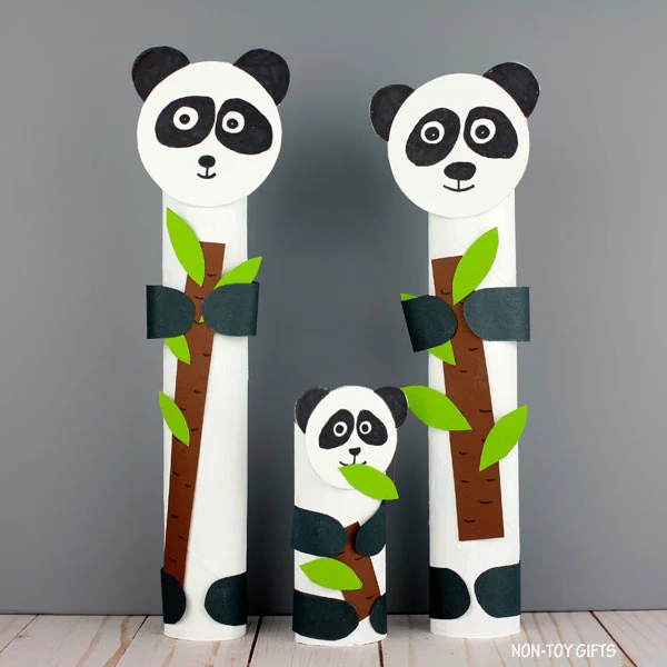 paper roll panda craft for preschoolers and older kids