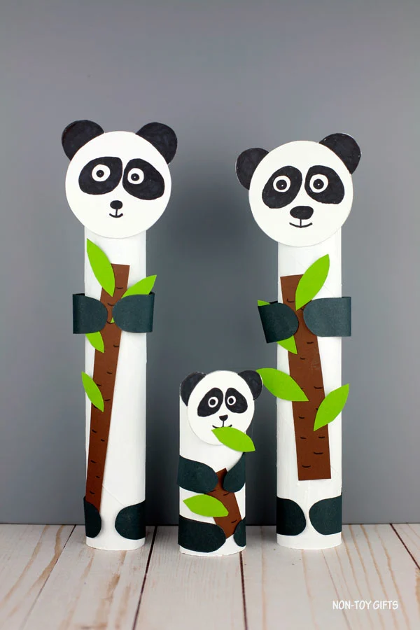 Paper roll panda craft for kids