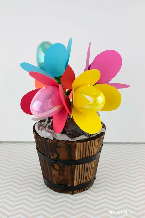 Bouquet of plastic Easter egg flowers