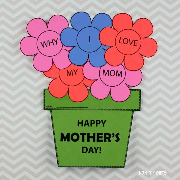 Reasons I love my mom Mother's Day craft