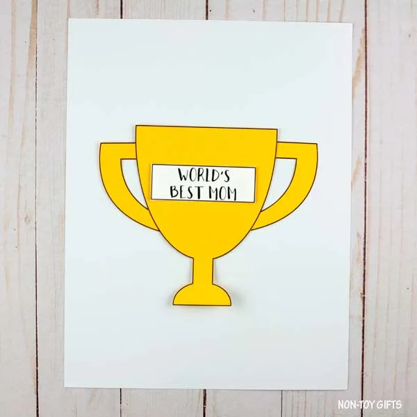 trophy on cardstock