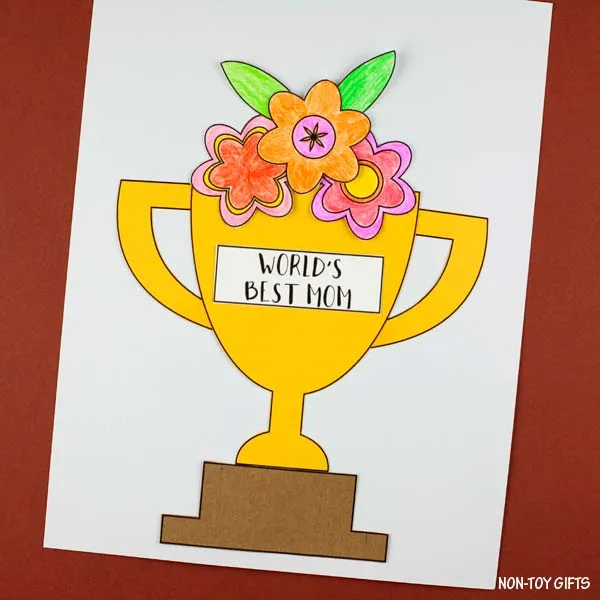 Simple Mother's Day floral trophy craft