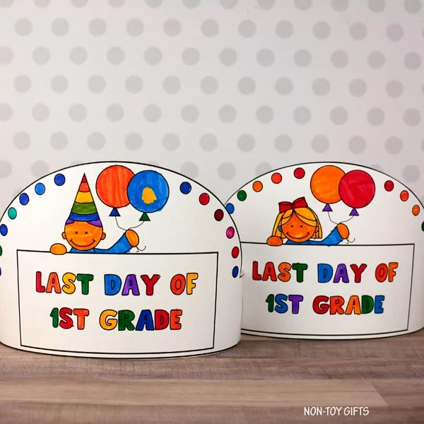 Last day of 1st grade coloring crowns