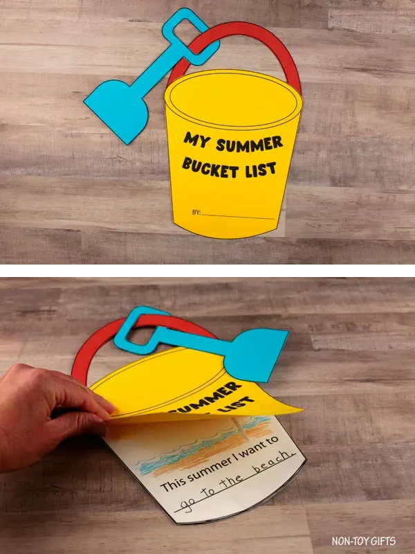 Summer bucket list project for preschoolers and older children to welcome the beginning of summer vacation