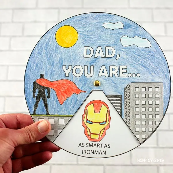 Father's Day superhero spinner craft
