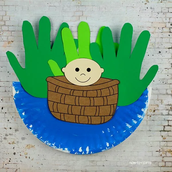 baby Moses handprint project for children