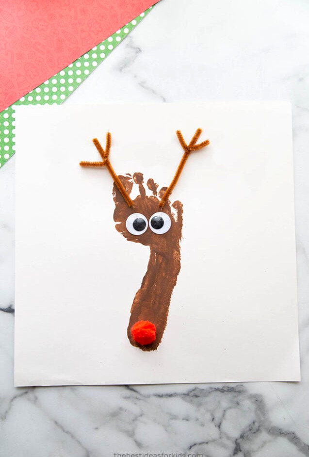 Footprint Reindeer Craft