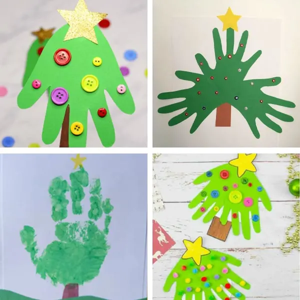 paper Handprint Christmas Tree Crafts