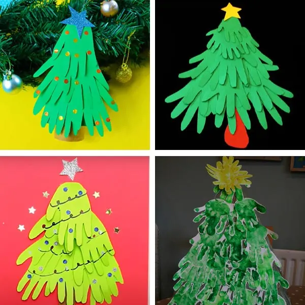 Handprint Christmas Tree Crafts