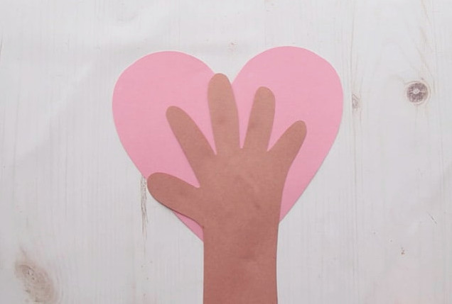 Attach Handprint to Heart