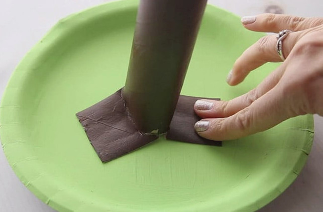 Glue Paper Roll to Paper Plate