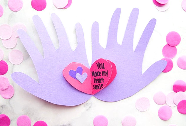 Front of Handprint Valentine Card
