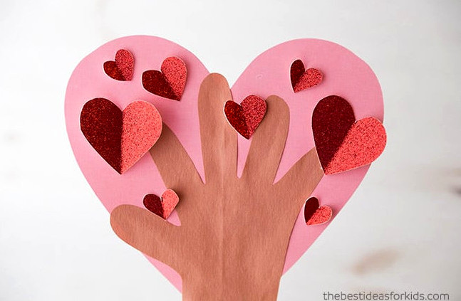 Valentine Heart Handprint Tree