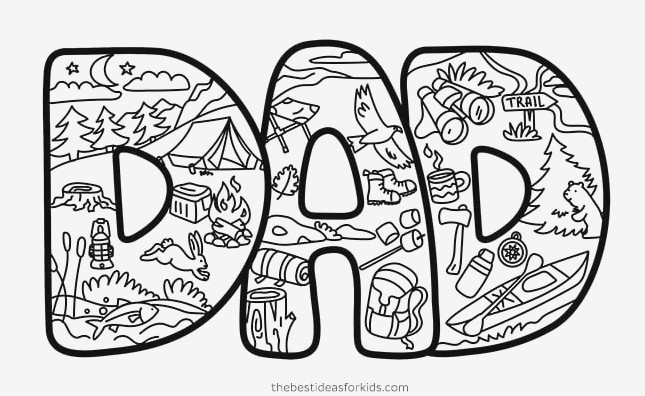 Dad Camping Doodle Card