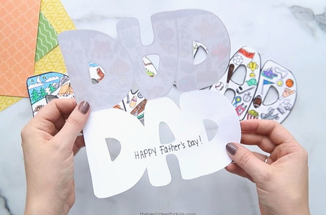 Dad Printable Card Open