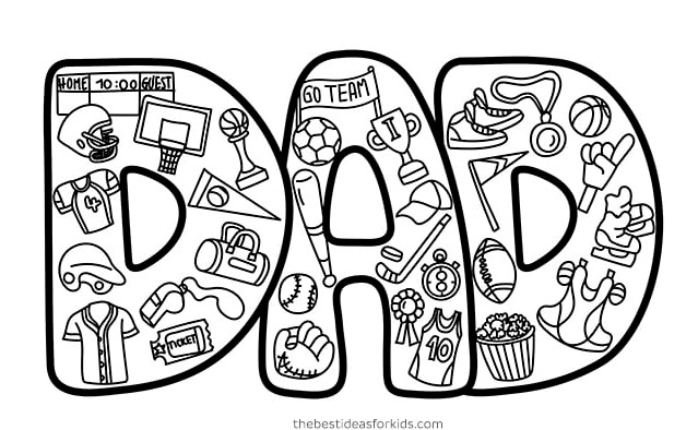 Dad Sports Doodle Card