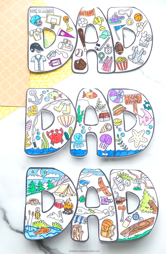 Father's Day Card to Color for Kids