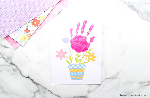 Flower Pot Handprint Printable