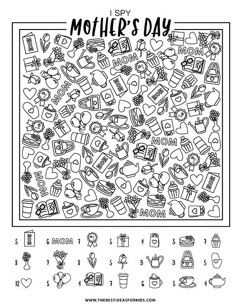 Free Printable Mother's Day I Spy