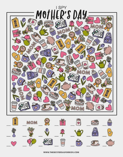 Mother's Day I Spy Activity Sheet