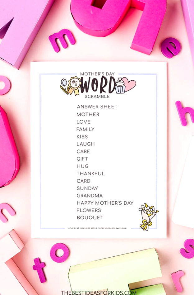 Mother's Day Word Scramble with Answers