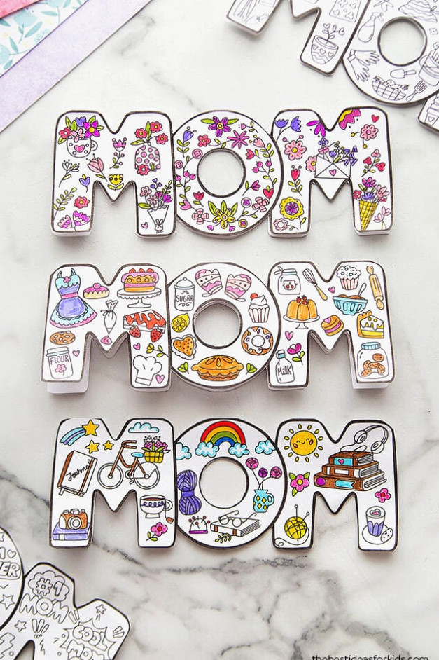 Printable Mother's Day Cards to Color