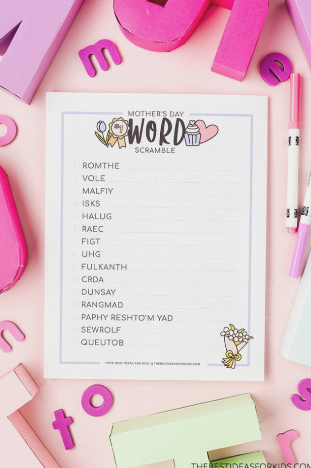 Printable Mother's Day Word Scramble
