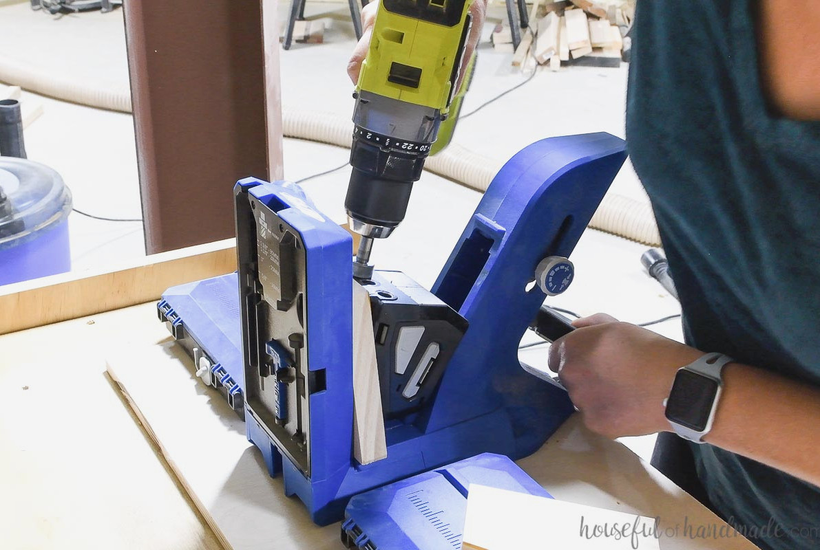 Making pocket holes with the Kreg 720Pro.