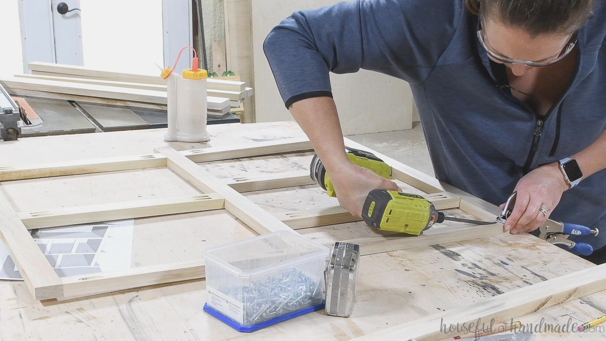 Joining the remaining face frame boards for the built in desk.
