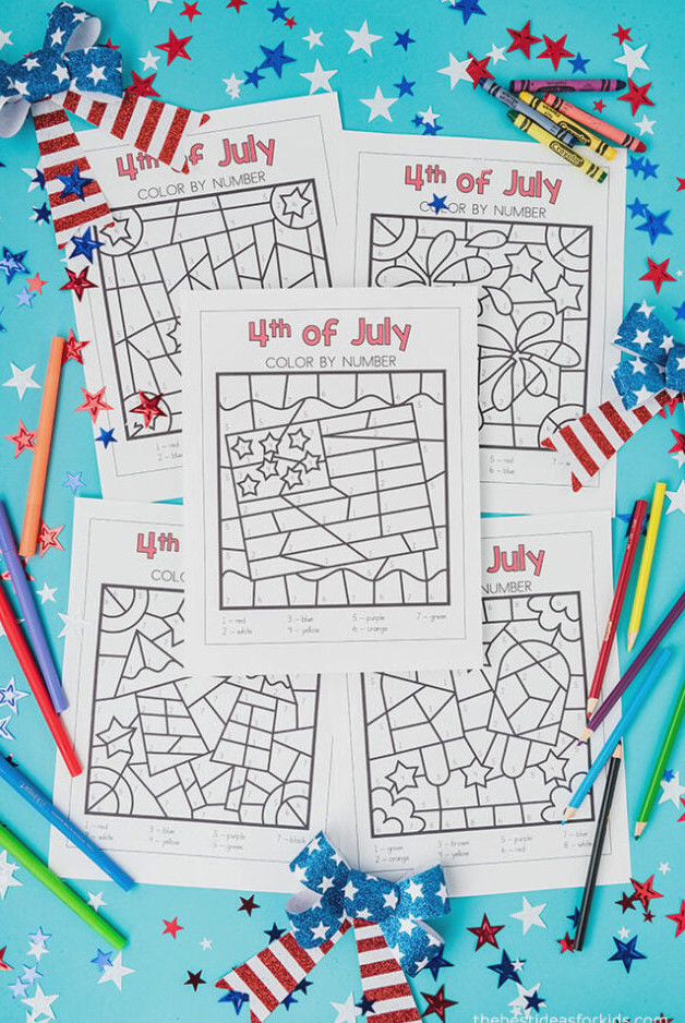 Free 4th of July Color by Number Printables