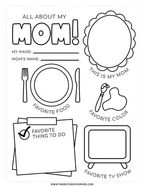 All About My Mom Printable Activity Sheet