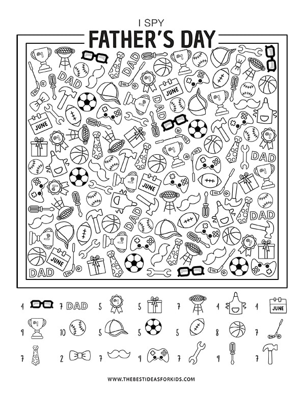 Father's Day I Spy Worksheet
