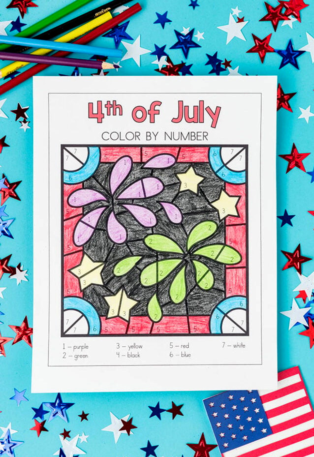 Fireworks Color by Number Page