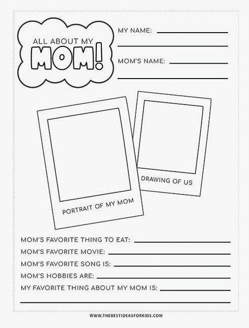 Free All About My Mom Sheet