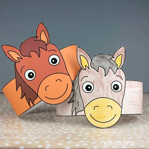 Horse Paper Hat Printable for preschool children