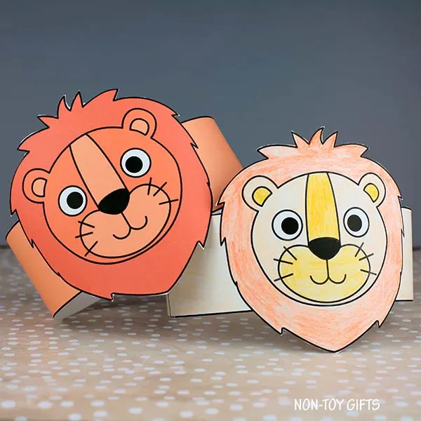 Easy lion Paper Hat Printable